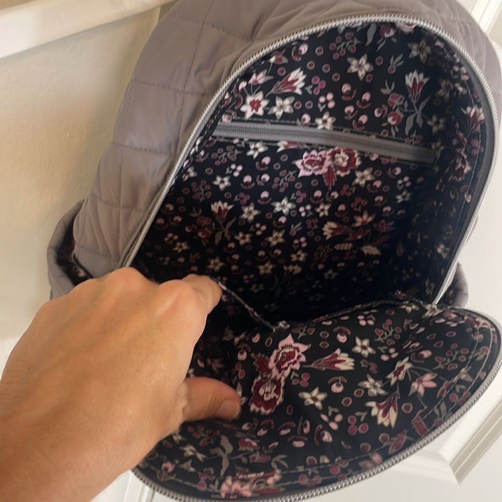 Vera Bradley Gray Quilted Backpack - Picture 6 of 7